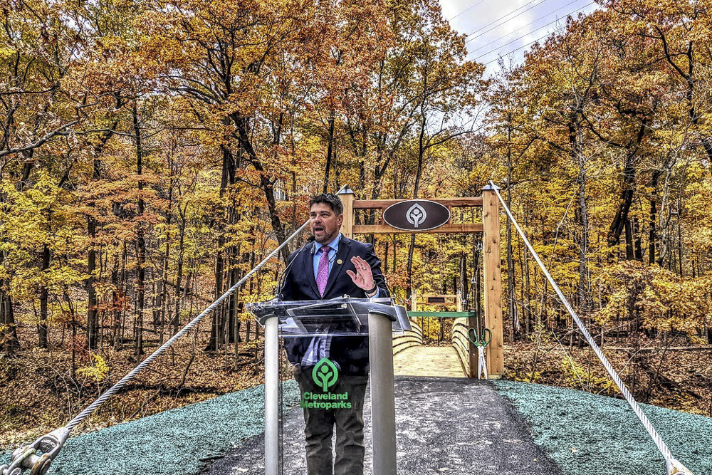 Brian M. Zimmerman, the Cleveland Metroparks' CEO, opened the Eastern Ledge Trail at Euclid Creek Reservation last fall